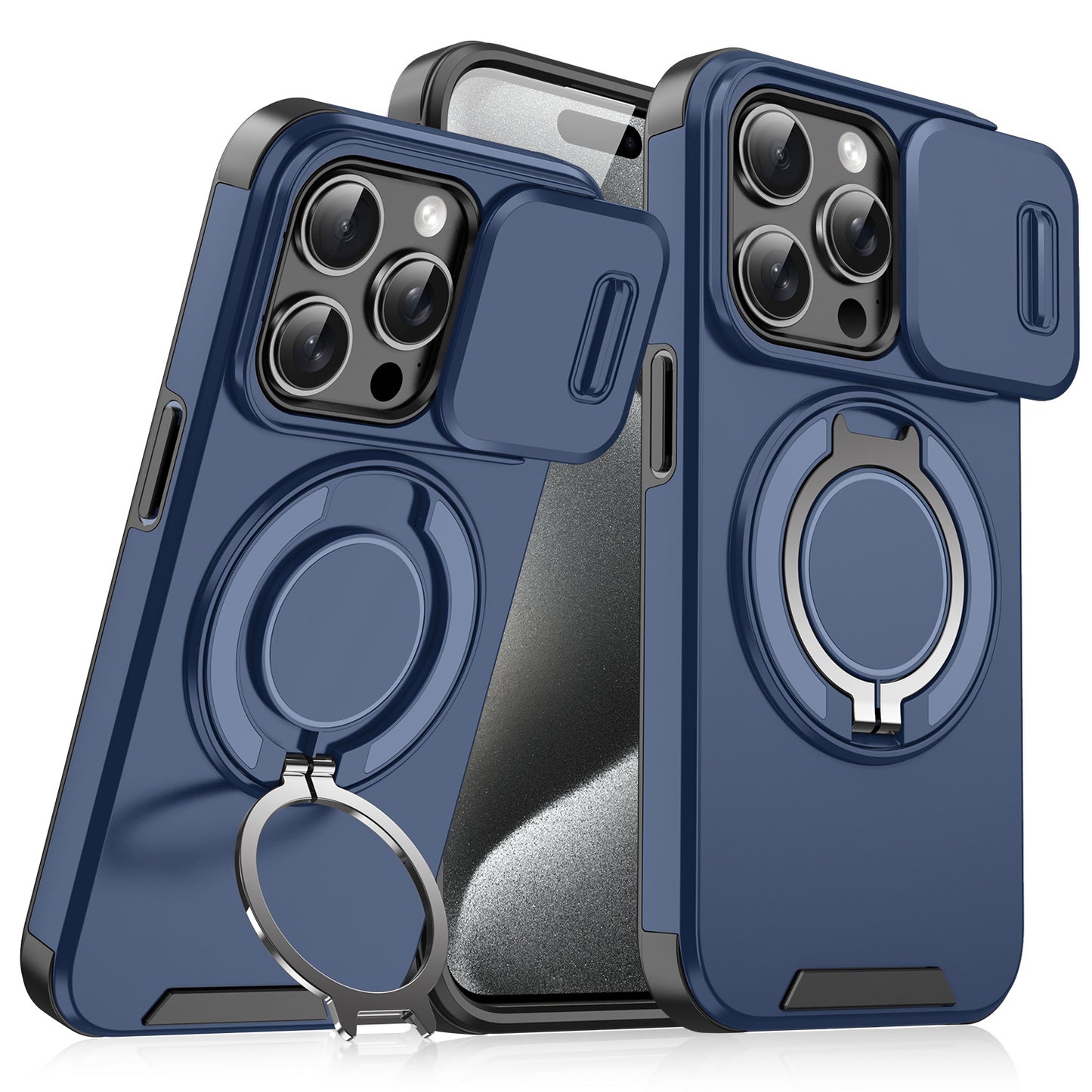 Magnetic Sliding Window Phone Case for iPhone 11 to 17 Pro Max