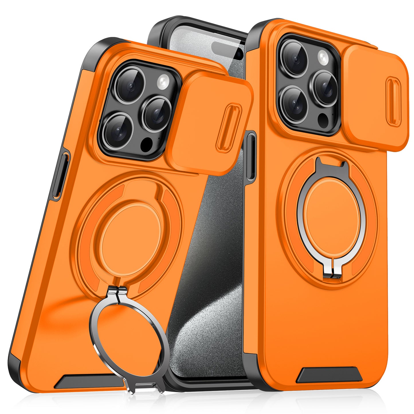 Magnetic Sliding Window Phone Case for iPhone 11 to 17 Pro Max