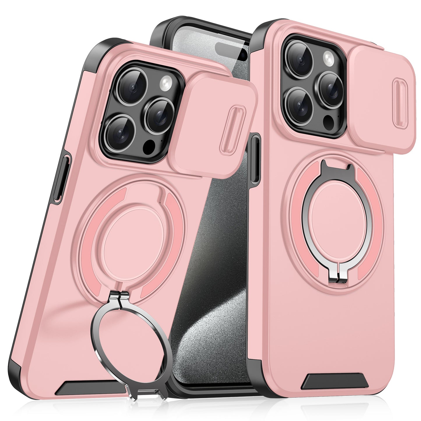 Magnetic Sliding Window Phone Case for iPhone 11 to 17 Pro Max