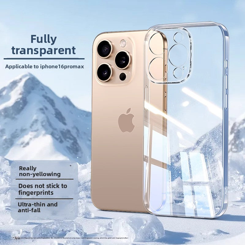 Sandblasted lens all-cover transparent silicone phone case