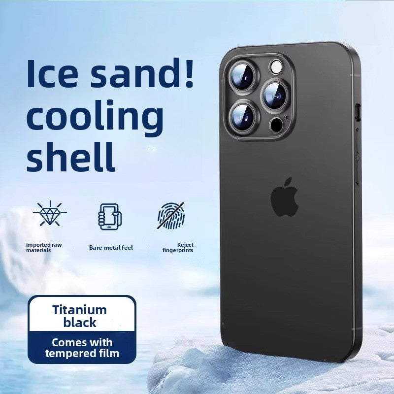 Sandblasted lens all-cover transparent silicone phone case