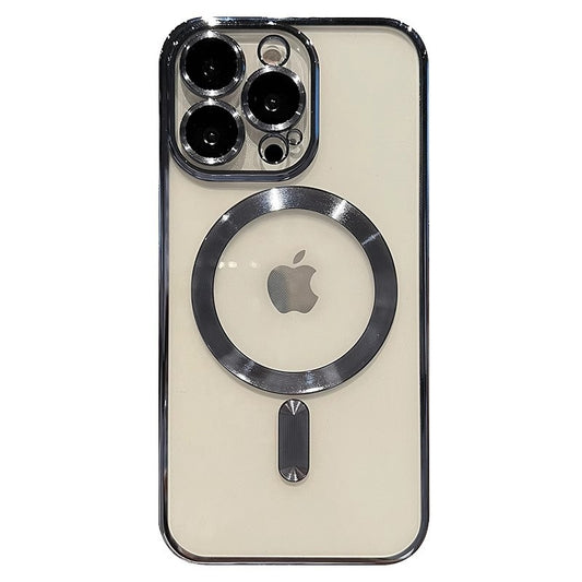Electroplated Magnetic Phone Case for iPhone Transparent Anti-Fall Cover