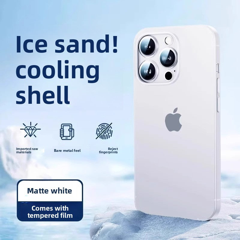 Sandblasted lens all-cover transparent silicone phone case