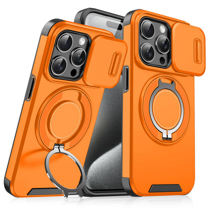 Magnetic Sliding Window Phone Case for iPhone 11 to 17 Pro Max